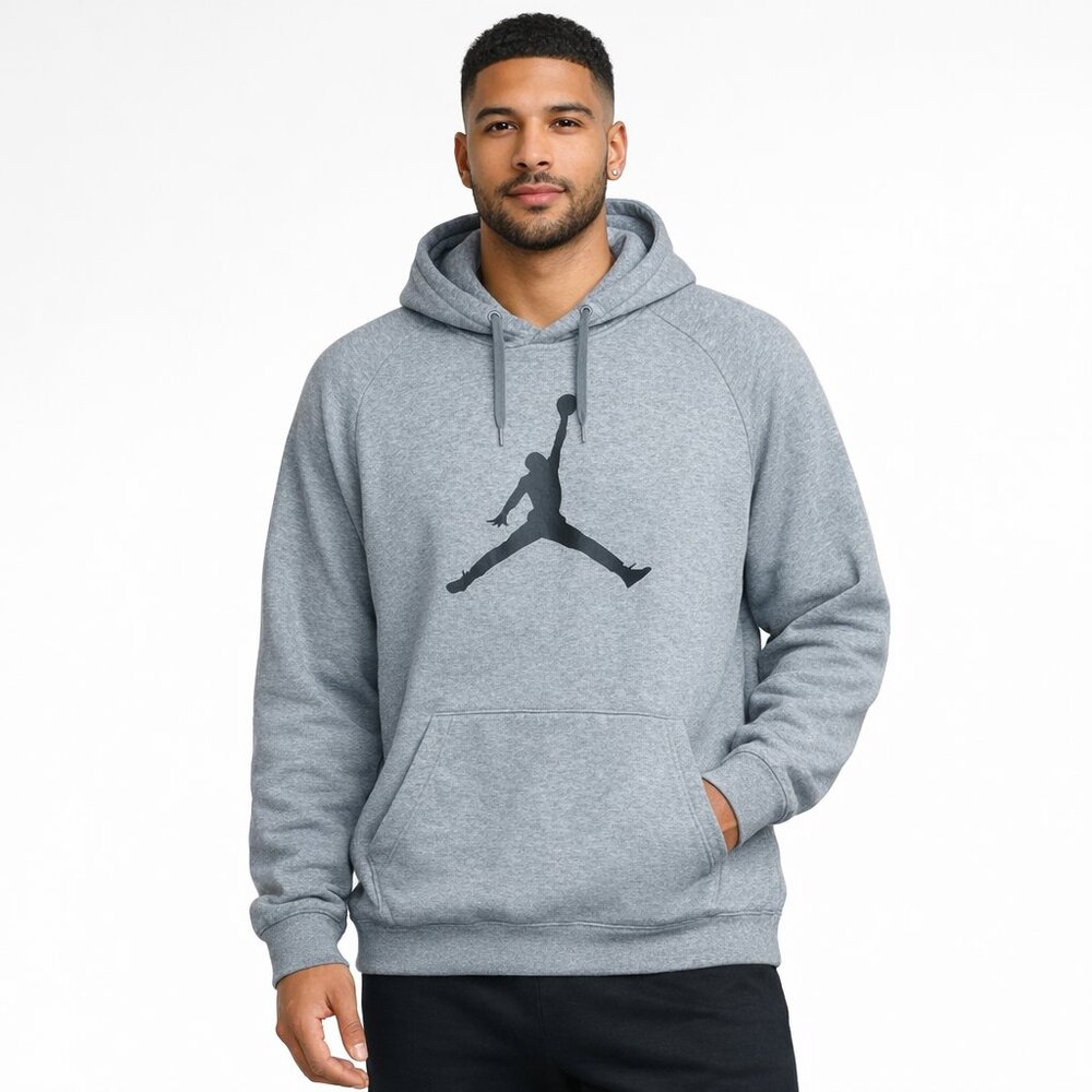 Nike Jordan Men's XL Jumpman Pullover Hoodie Gray Standard Fit Cotton Blend‎